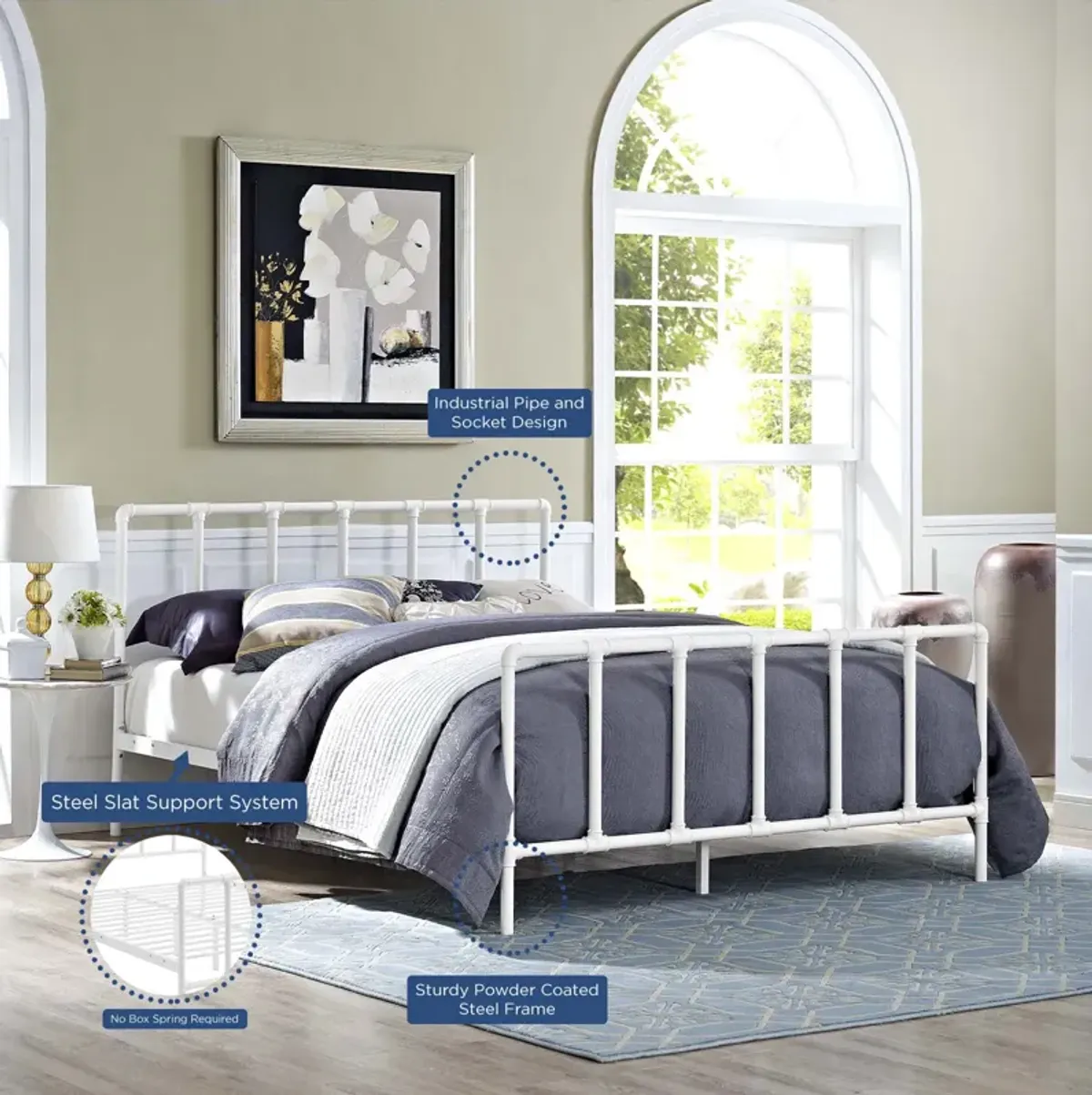 Modway - Dower Queen Stainless Steel Bed