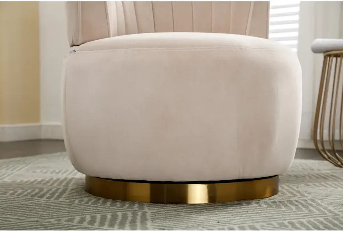 Velvet Swivel Barrel Chairs for Living Room or Office