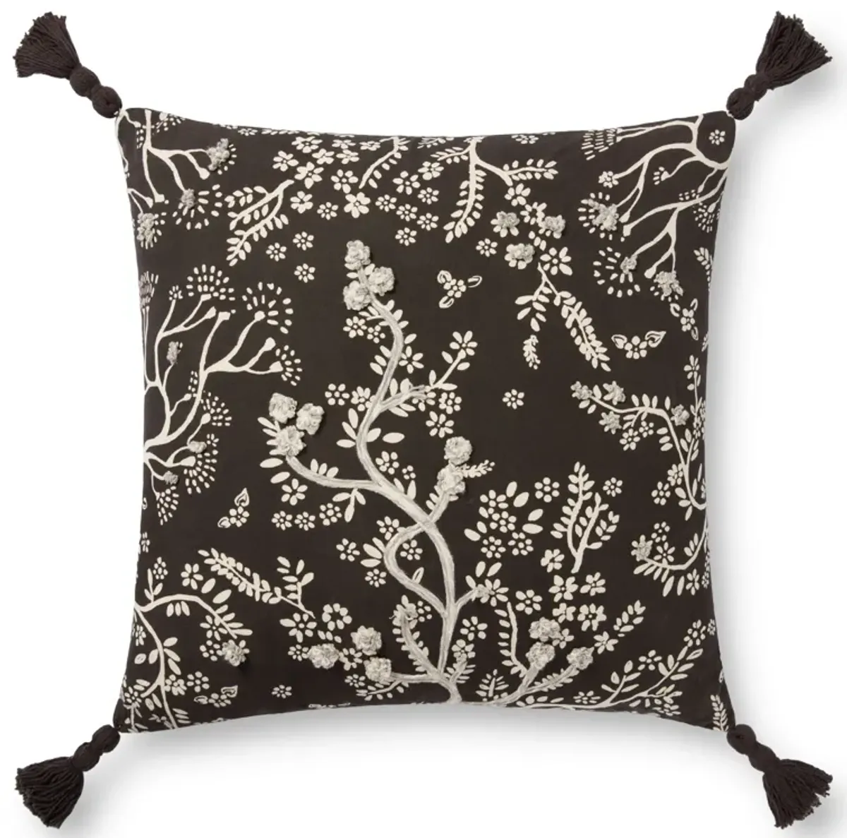 PLL0026 Black/Ivory 22"x22" Down Pillow
