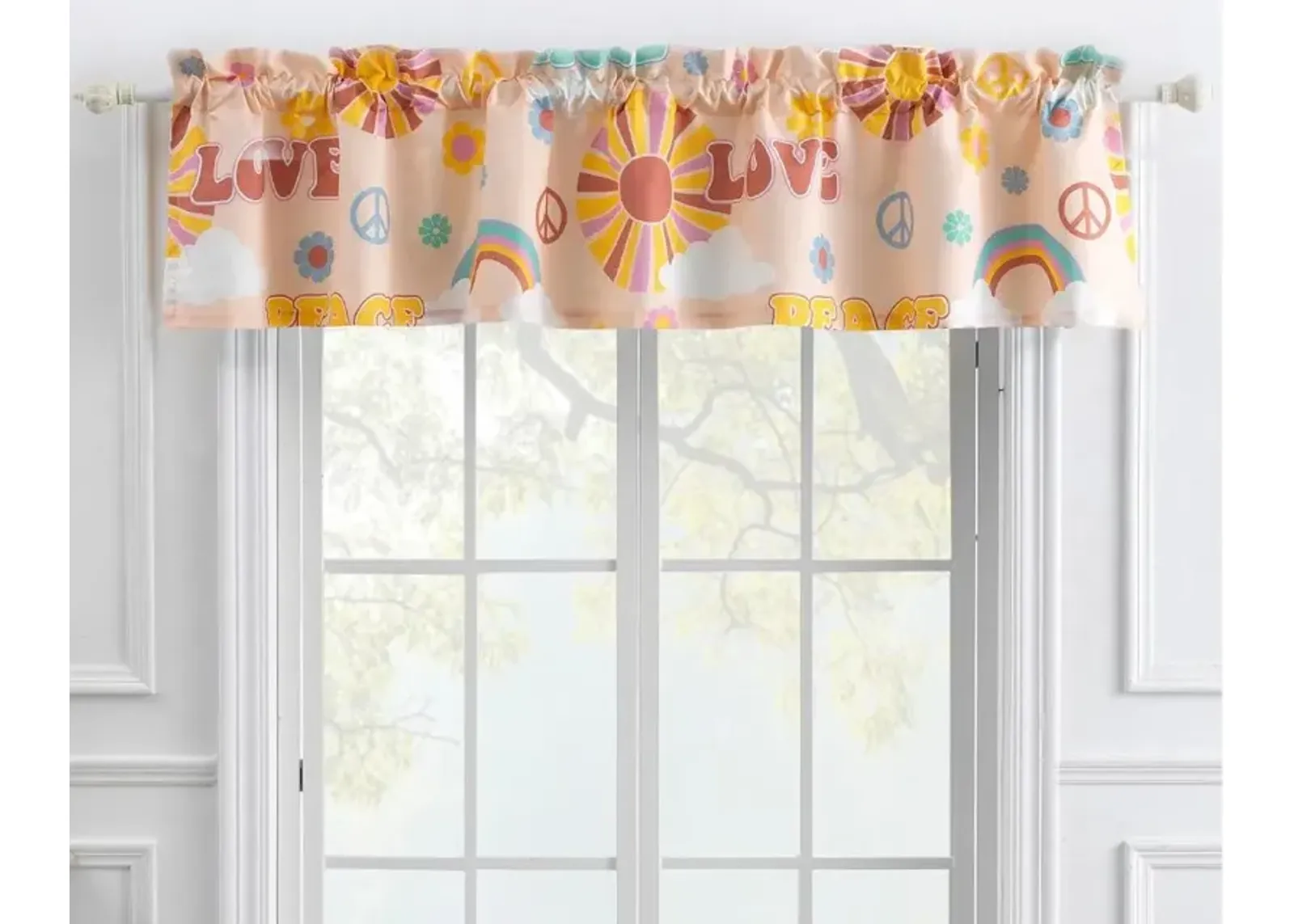 Greenland Home Fashion Cassidy Rod Pocket Living Room for Small Windows Valance - Peach 84x16"