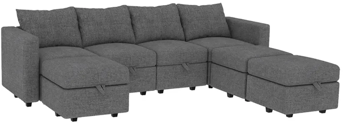 Livelylodge Modern L-Shaped Modular Sectional Sofa, Polyester Upholstery with Sturdy Wooden Frame, Comfortable Couch for Living Room or Office, Space-Saving Design 109''L x 78''W x 34''H