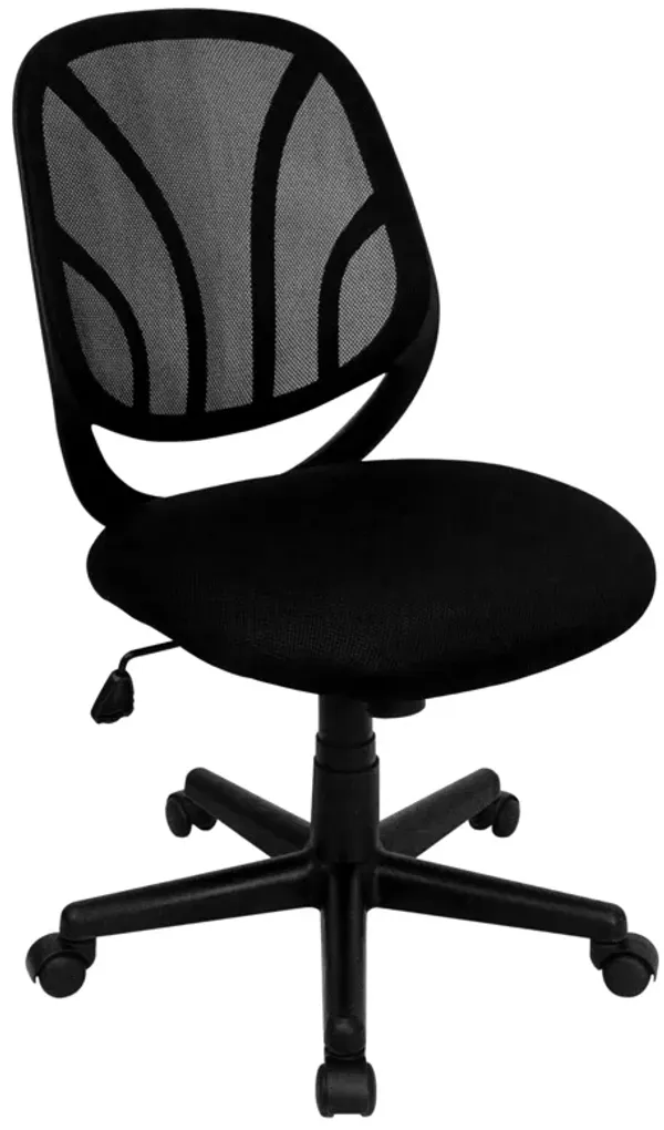 Y-GO Office Chair Mid-Back Black Mesh Swivel Task Office Chair