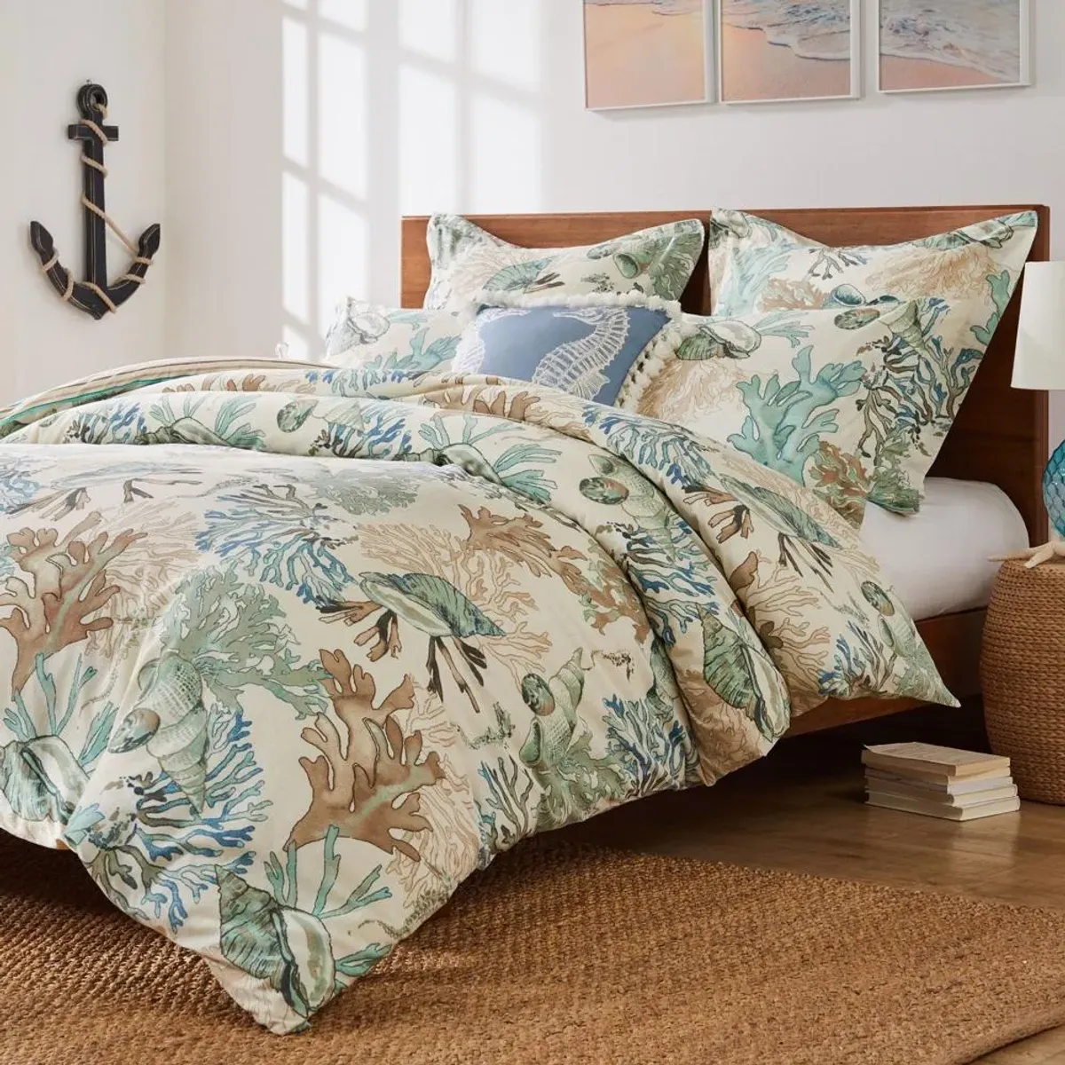 Barefoot Bungalow Atlantis Luxurious Comfortable 2 Pieces Duvet Cover Set Jade Twin