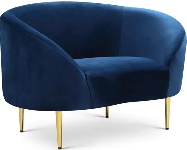 Meridian Furniture Ritz Navy Velvet Chair