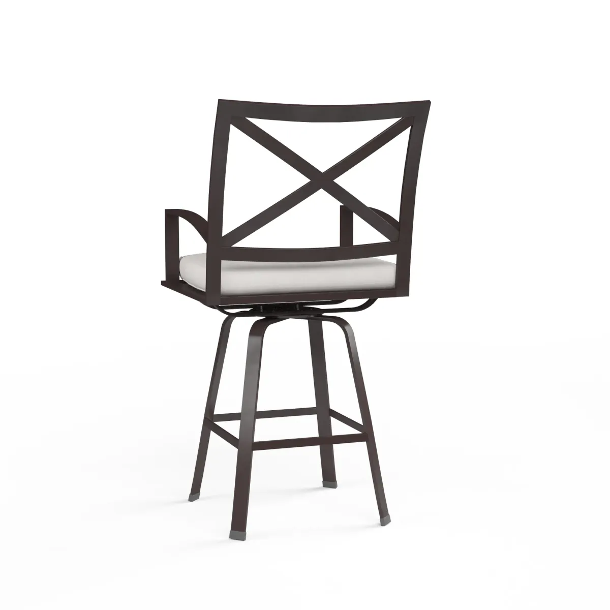 La Jolla Swivel Barstool in Canvas Flax w/ Self Welt