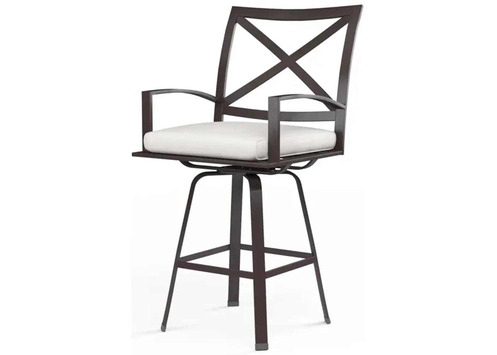 La Jolla Swivel Barstool in Canvas Flax w/ Self Welt