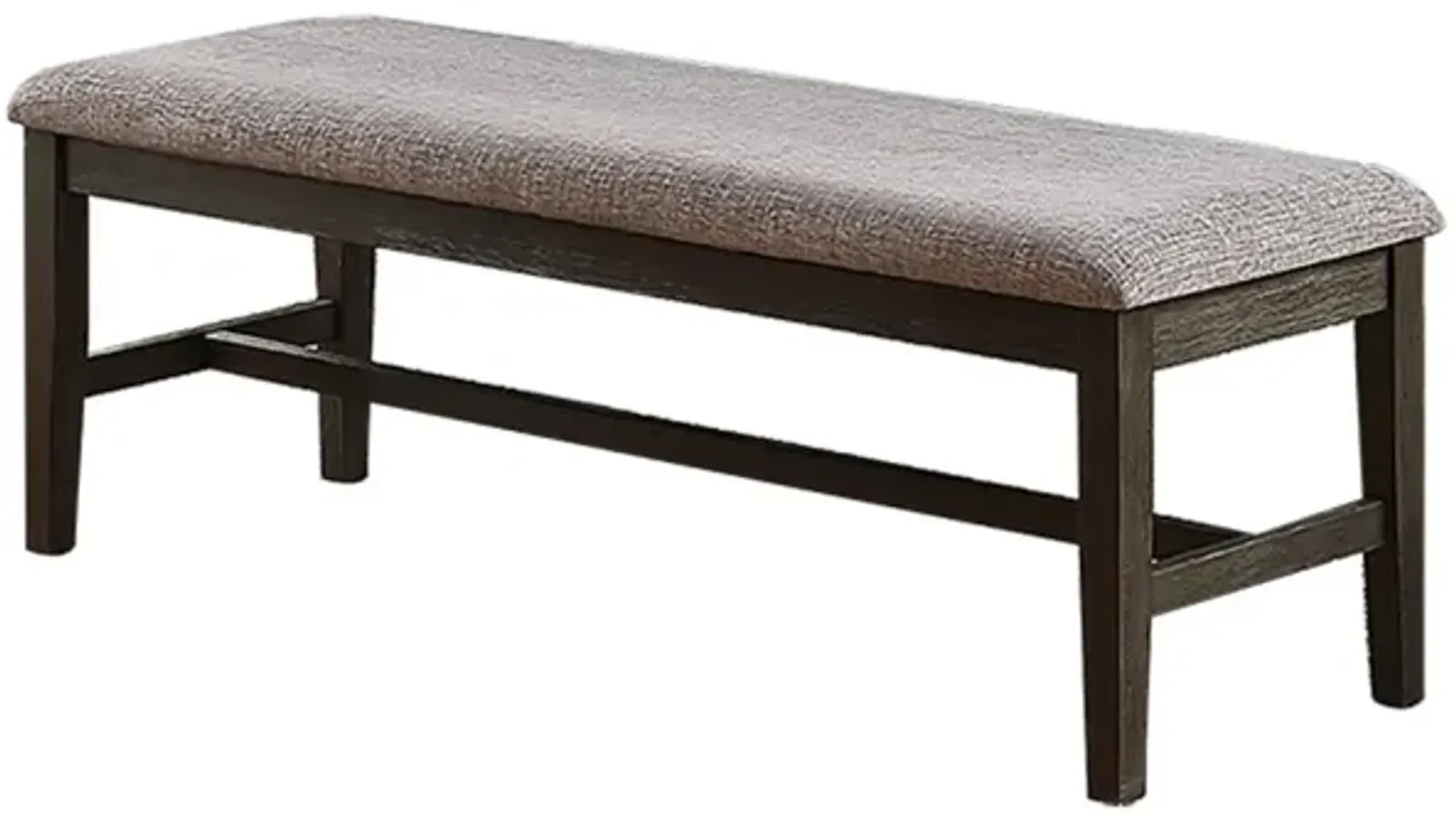 Dining Bench With Upholstered Cushion, Grey