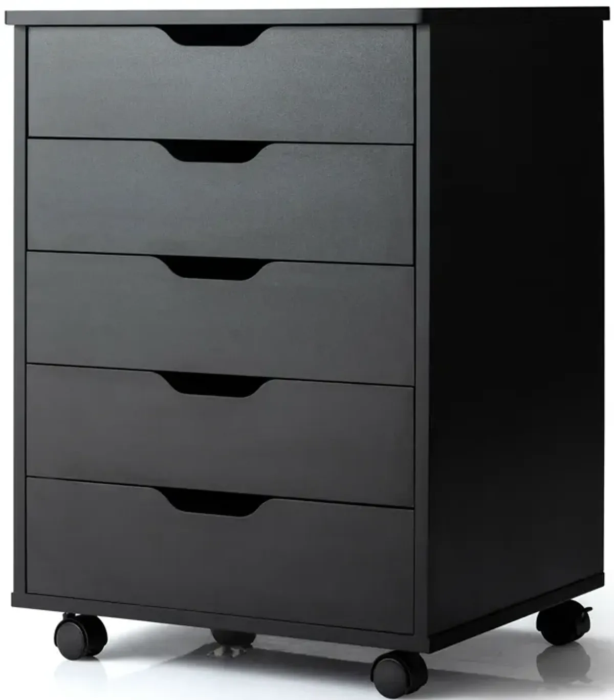 5 Drawer Mobile Lateral Filing Storage Home Office Floor Cabinet with Wheels