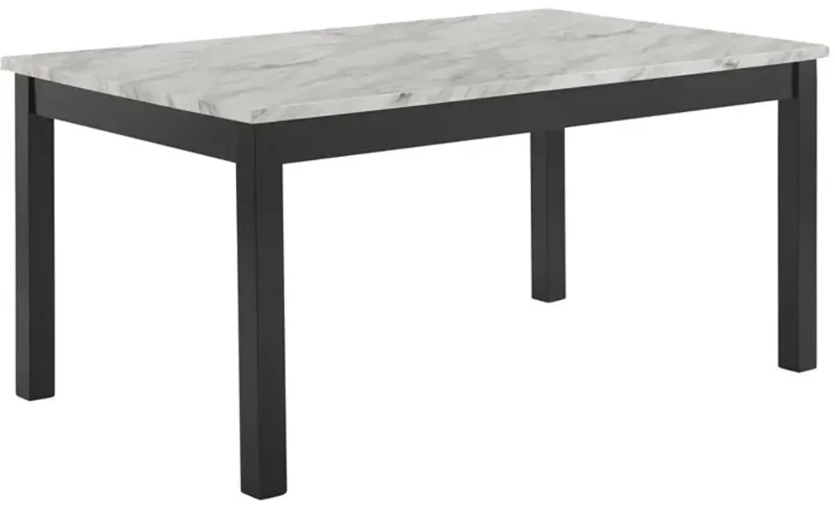 New Classic Furniture Furniture Celeste Wood Dining Table with Faux Marble Top in Espresso