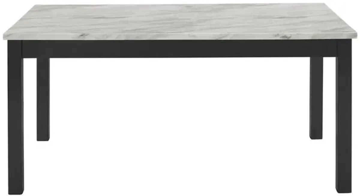 New Classic Furniture Furniture Celeste Wood Dining Table with Faux Marble Top in Espresso