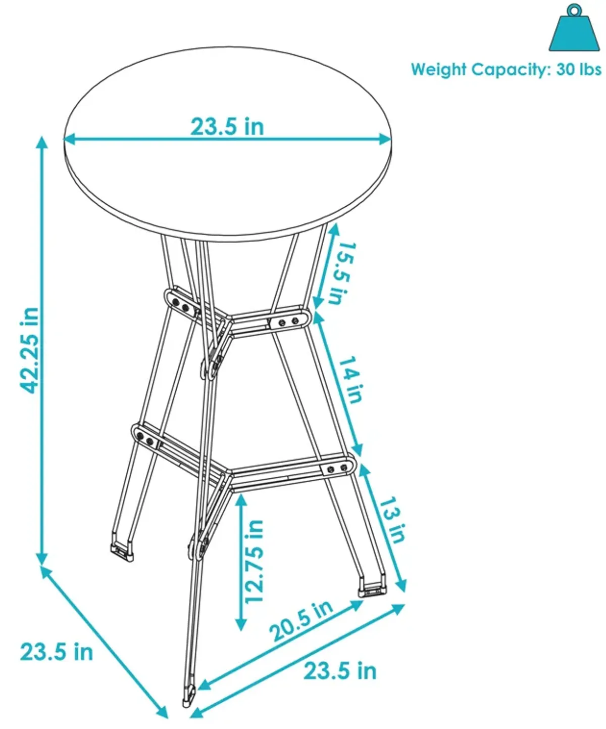 Sunnydaze Indoor Steel Bar Table with Faux Woodgrain Tabletop