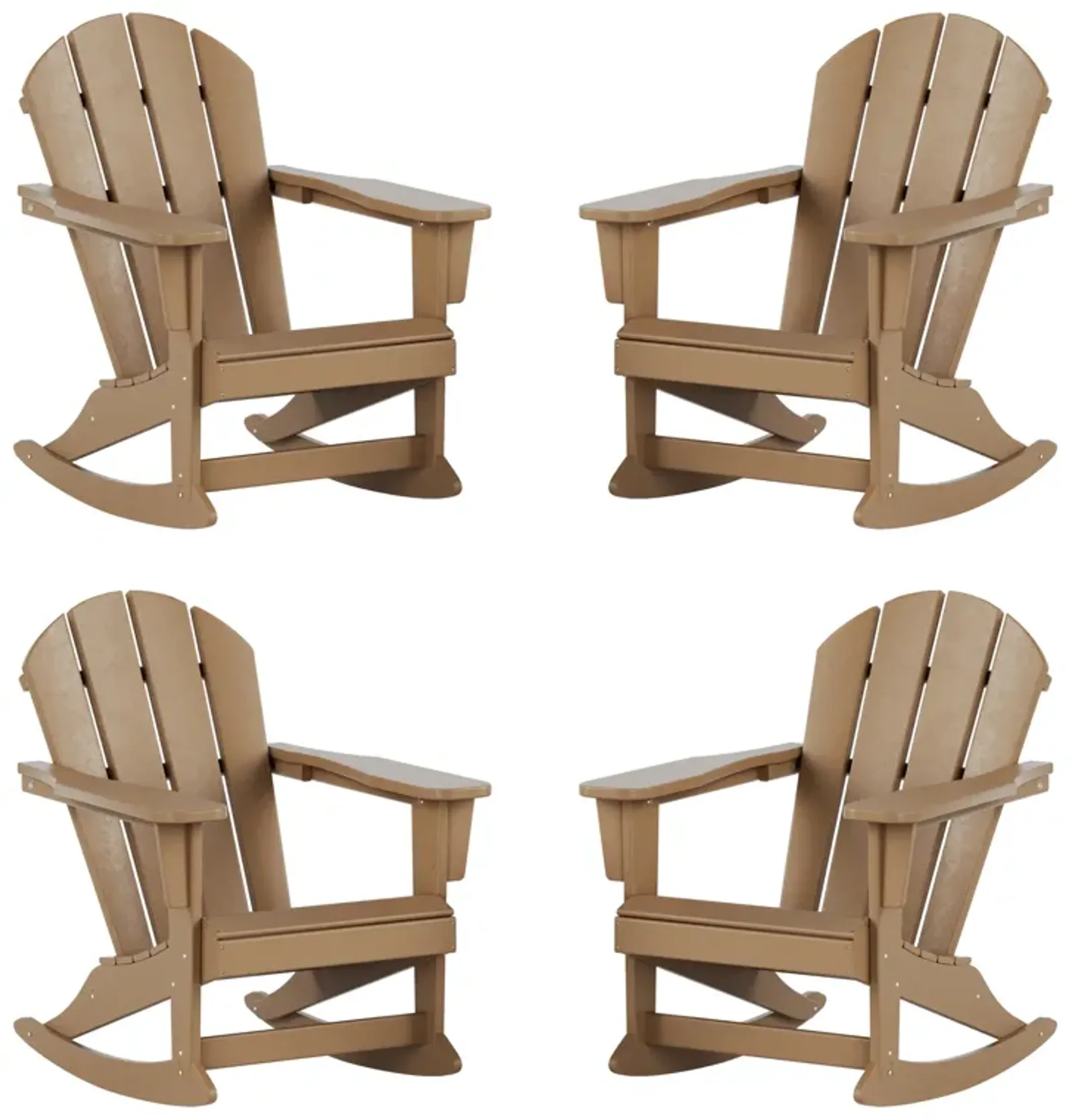 WestinTrends Outdoor Rocking Poly Adirondack Chair (Set Of 4)