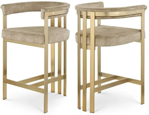 Meridian Furniture Marcello Velvet Counter Stool, Set of 2