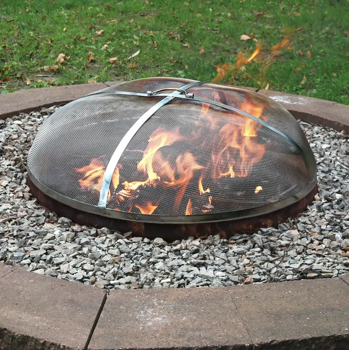 Sunnydaze Round Stainless Steel Fire Pit Spark Screen