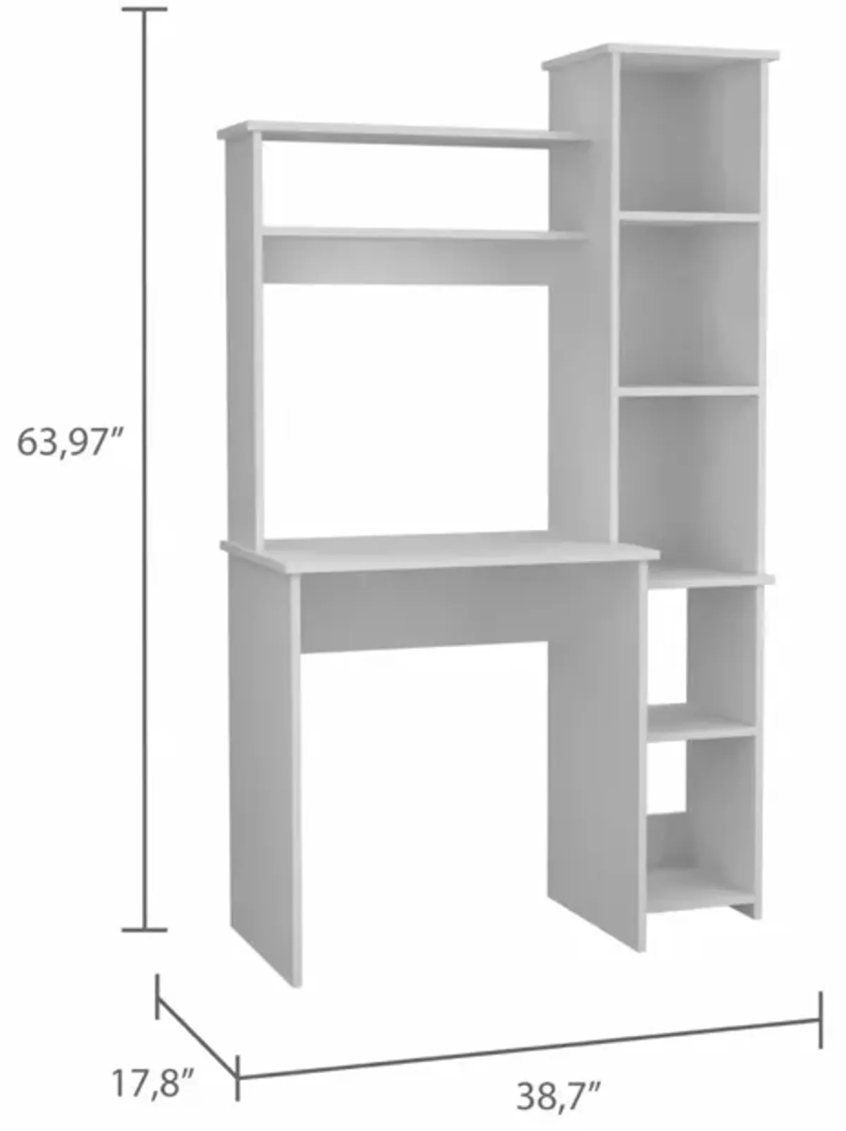 Marston 6-Shelf Writing Desk With Built-In Bookcase