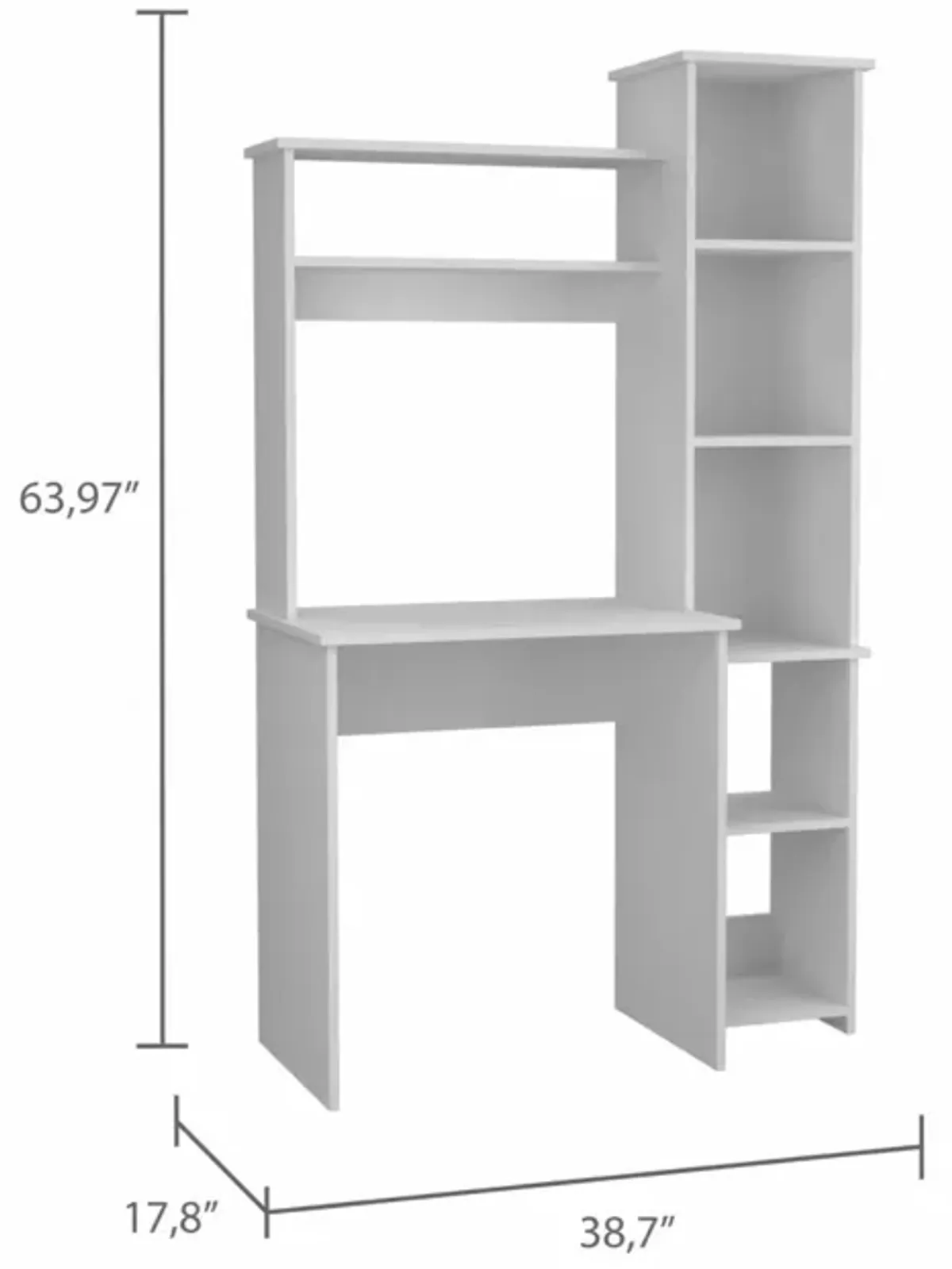 Marston 6-Shelf Writing Desk With Built-In Bookcase