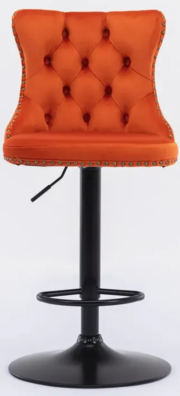 Streamdale Modern Adjustable Velvet Bar Stools, Set of 2