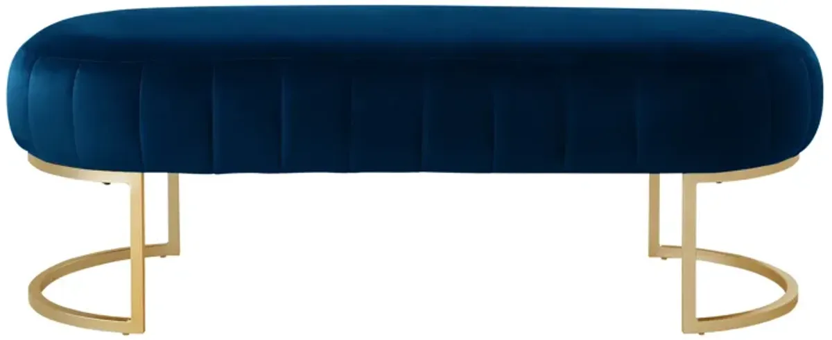 Nicole Miller Chaim Leather/Velvet Bench