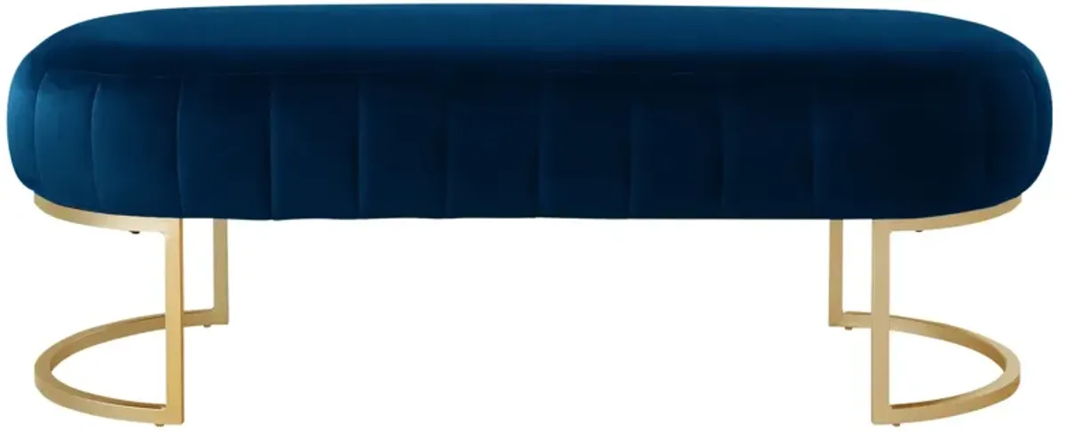 Nicole Miller Chaim Leather/Velvet Bench