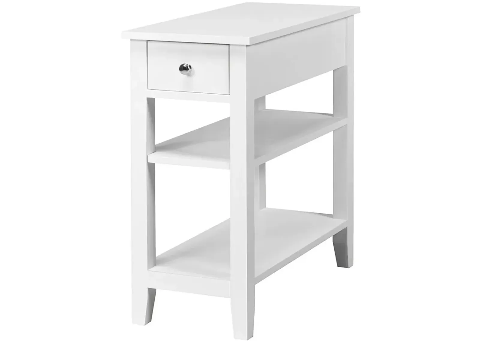 3-Tier Nightstand Bedside Table Sofa Side with Double Shelves Drawer