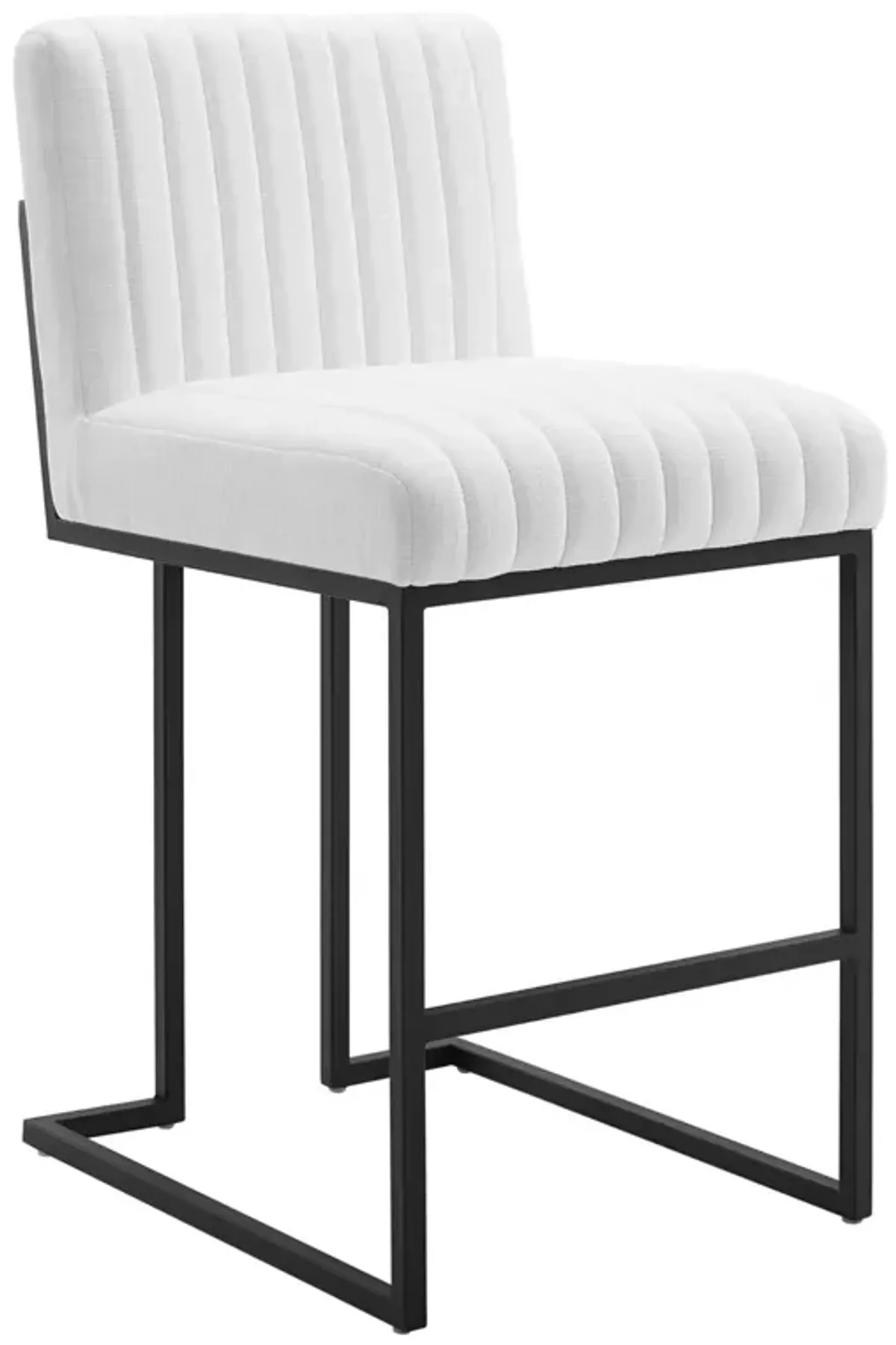Ergode Channel Tufted Counter Stool: Retro Charm meets Modern Elegance. Soft Polyester Fabric, Dense Foam Padding, Non-Marking Foot Caps. 330 lbs Weight Capacity.