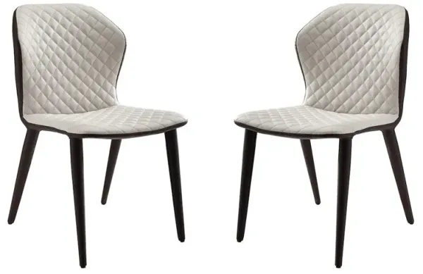 Casabianca Home Olivia Set Of 2 Dining Chair In Beige Pu Leather