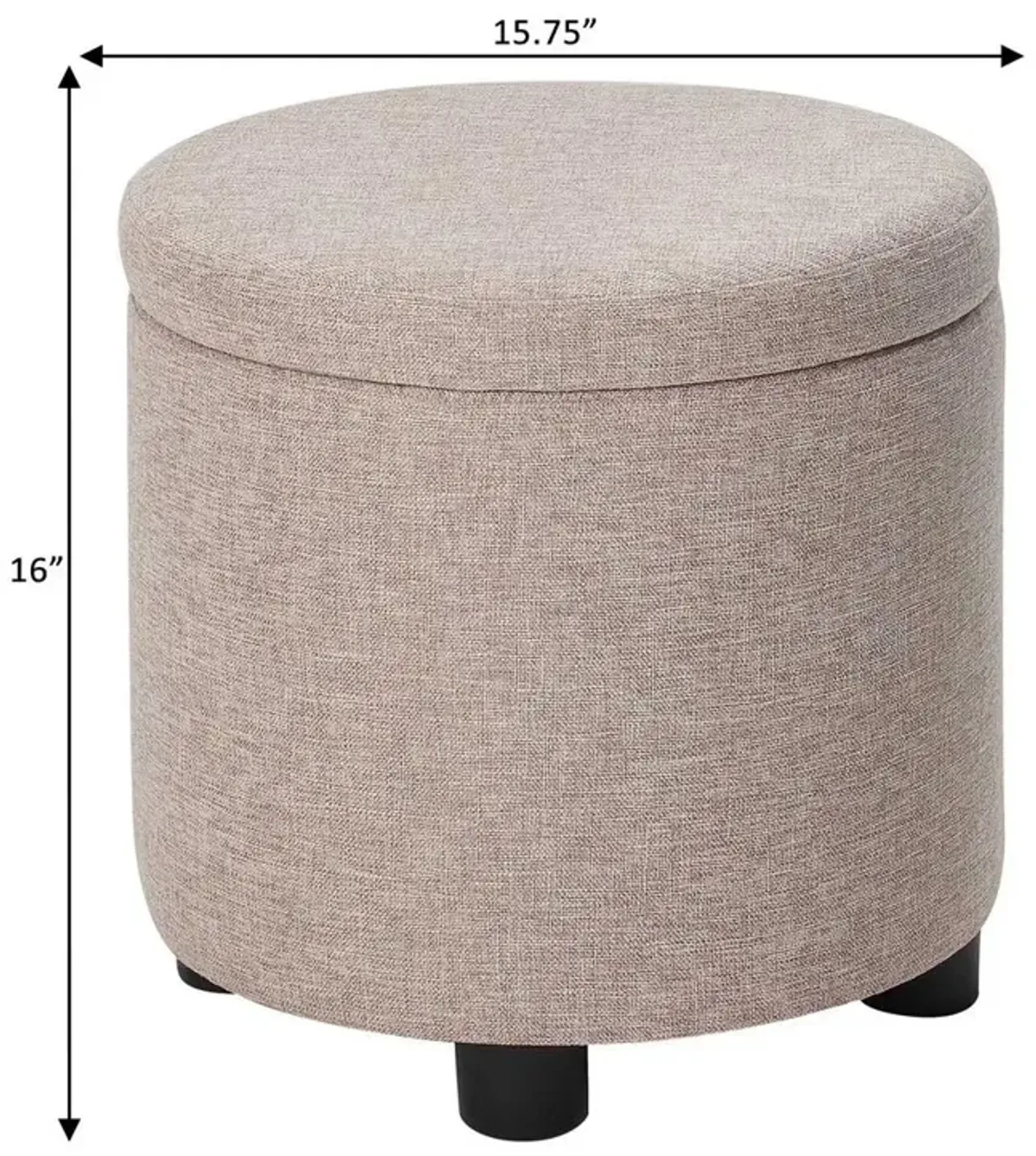 Convience Concept, Inc. Designs 4 Comfort Round Accent Storage Ottoman with Reversible Tray Lid