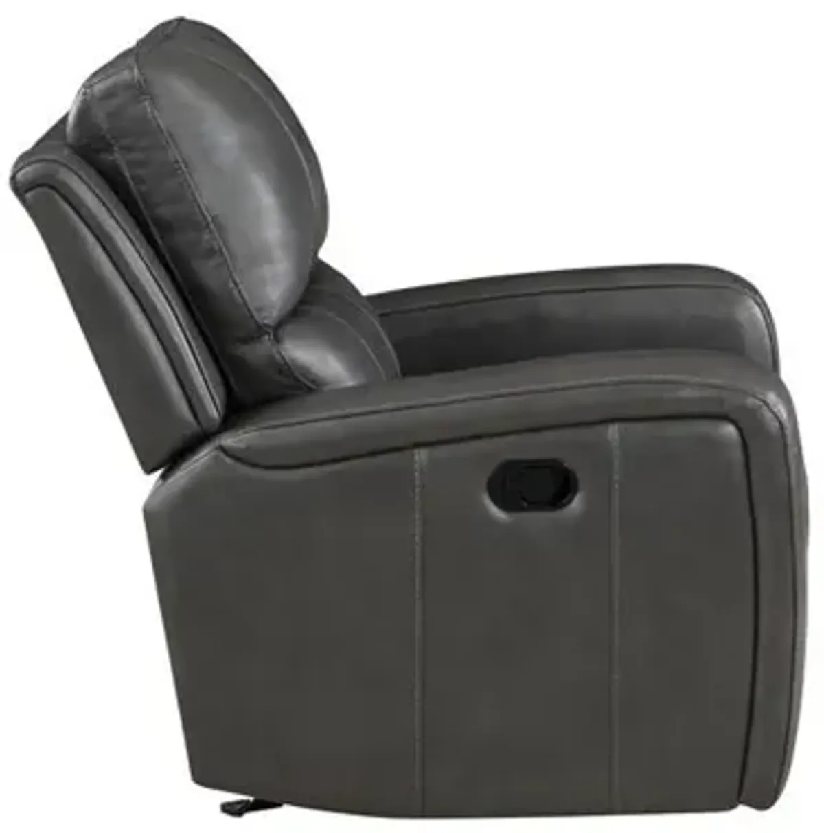 New Classic Furniture Linton Leather Glider Recliner-Gray