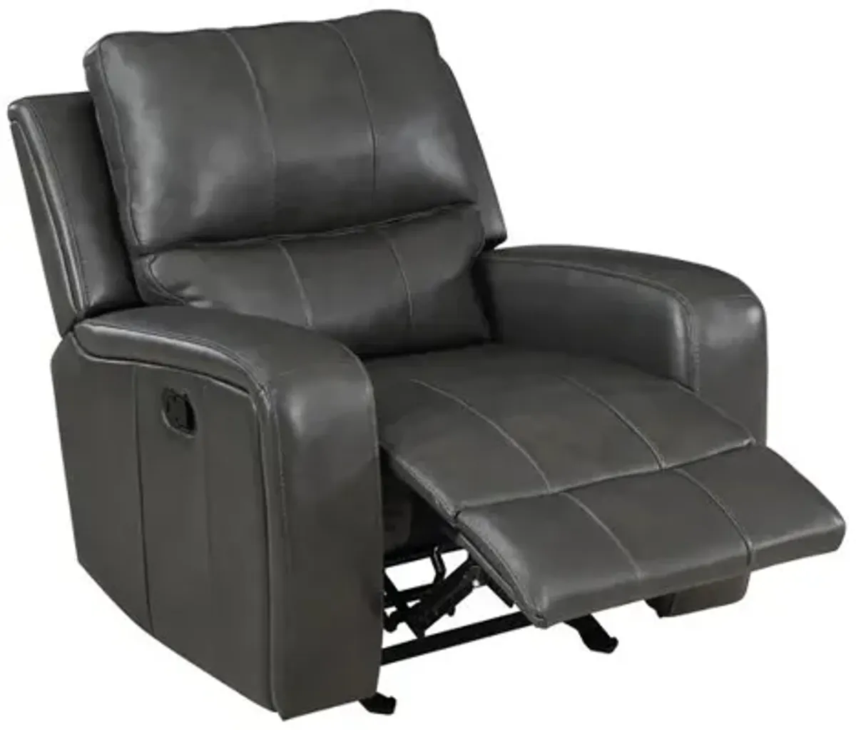 New Classic Furniture Linton Leather Glider Recliner-Gray