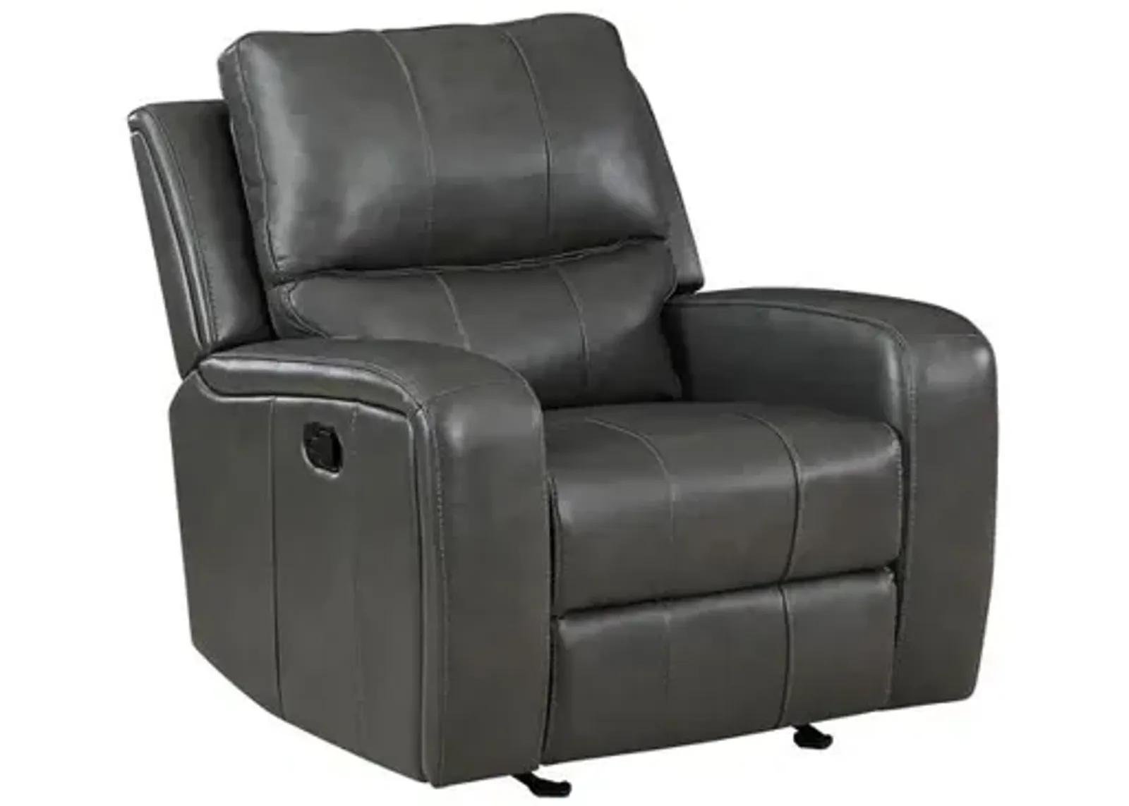 New Classic Furniture Linton Leather Glider Recliner-Gray