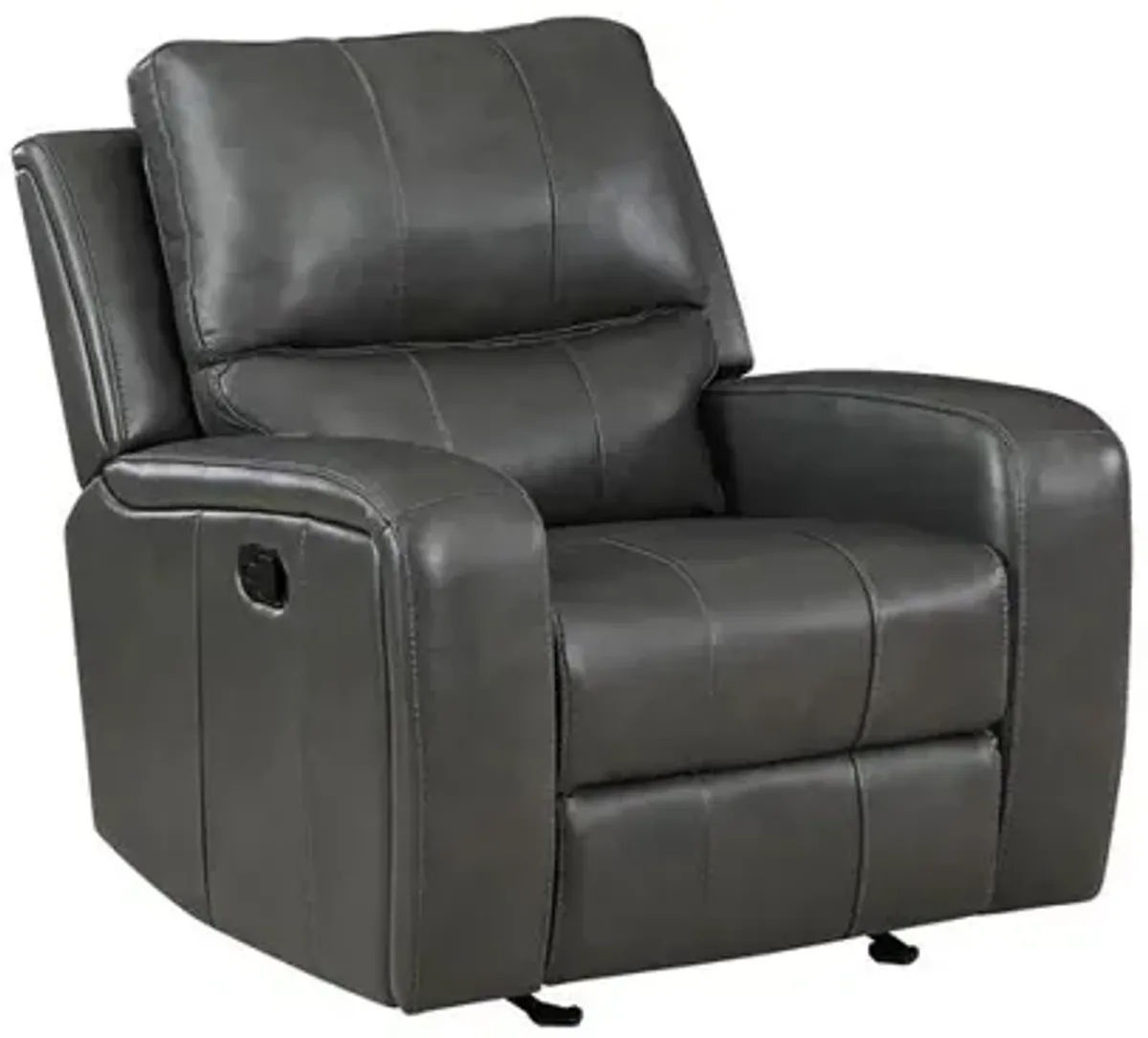 New Classic Furniture Linton Leather Glider Recliner-Gray