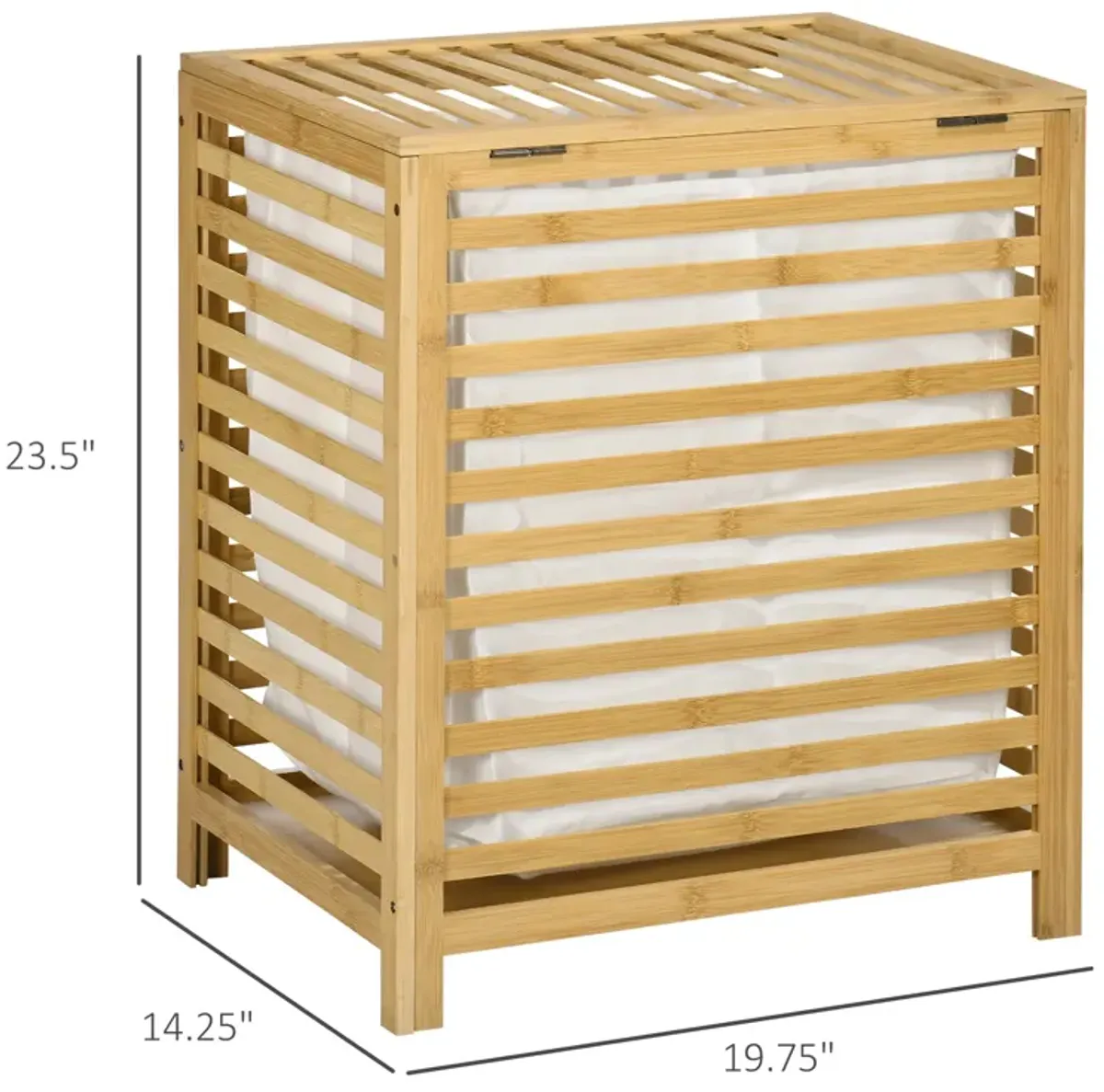 Bamboo Laundry Storage: Hamper with Lid for Bathroom/Bedroom