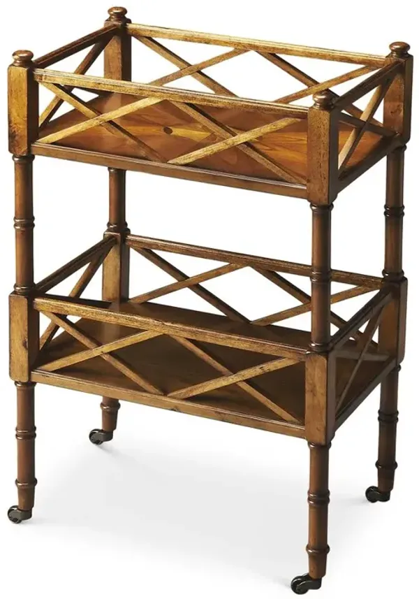 Butler Specialty Foster 2 Tier Bar Cart, Medium Brown