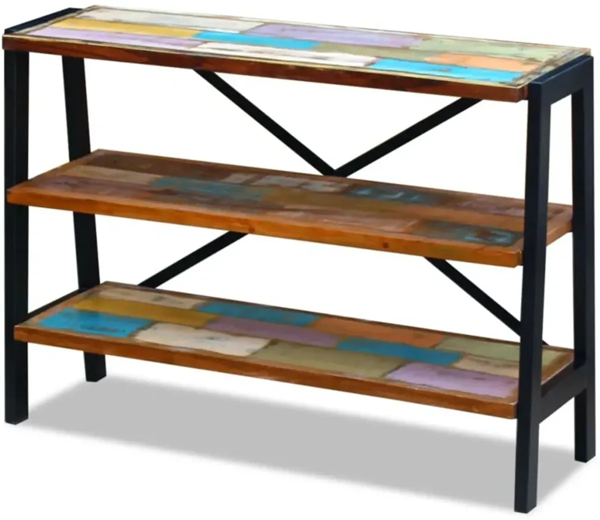 vidaXL Console 3 Shelves Solid Reclaimed Wood