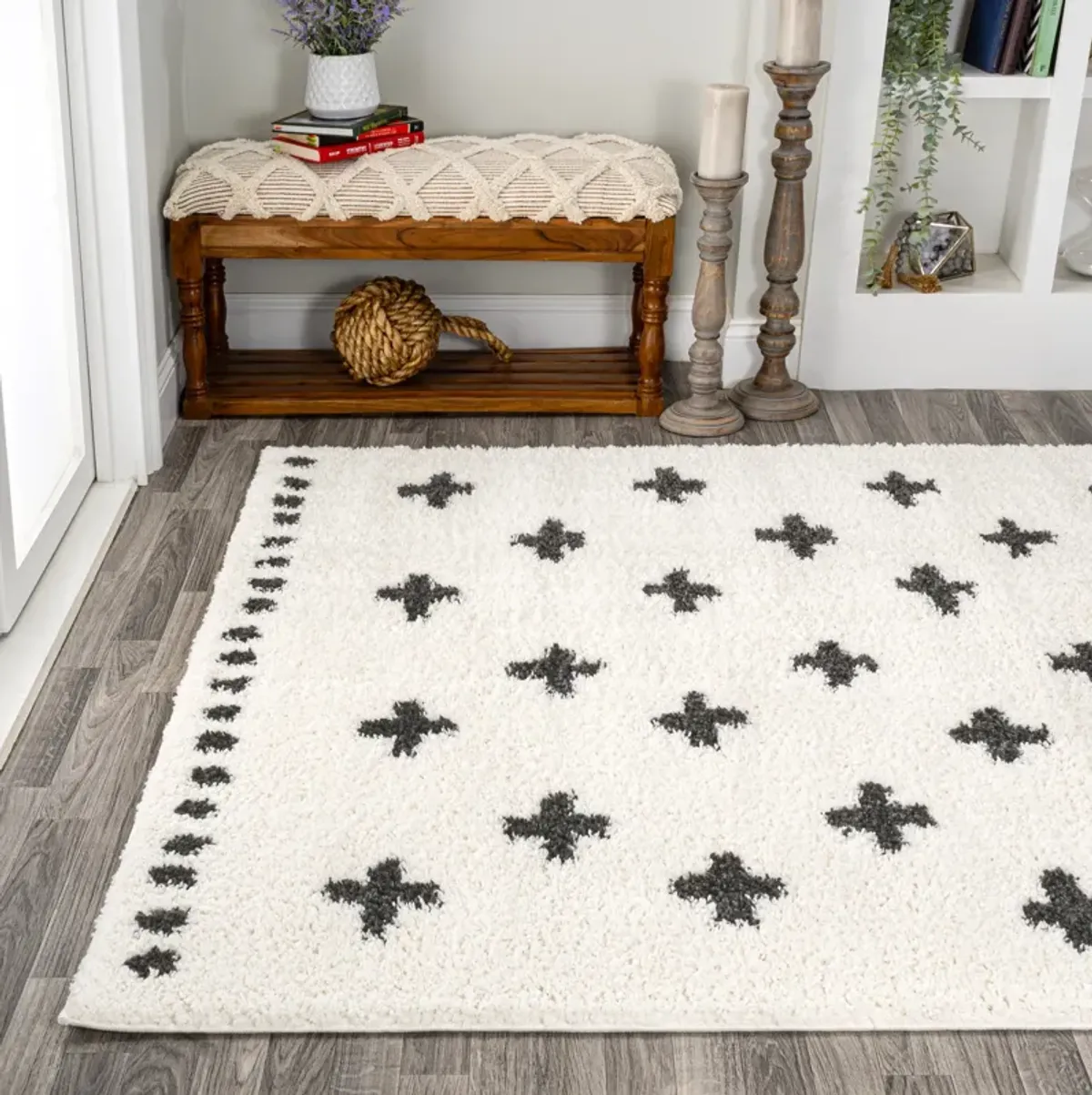 Cristo Berber Geometric Shag Area Rug