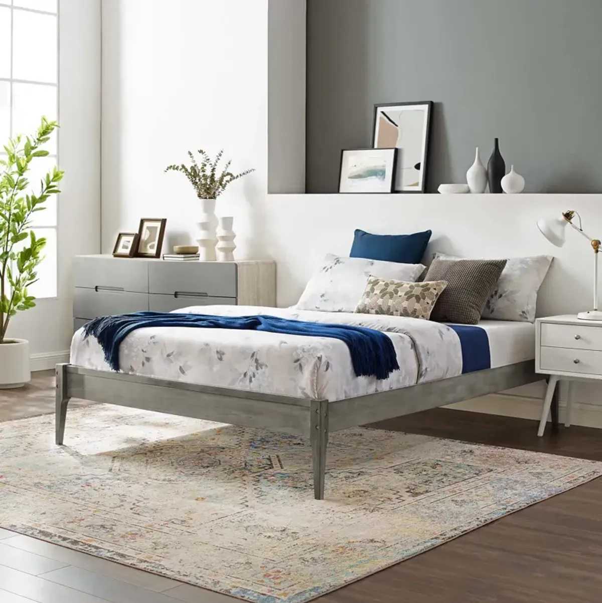 Modway - June Twin Wood Platform Bed Frame