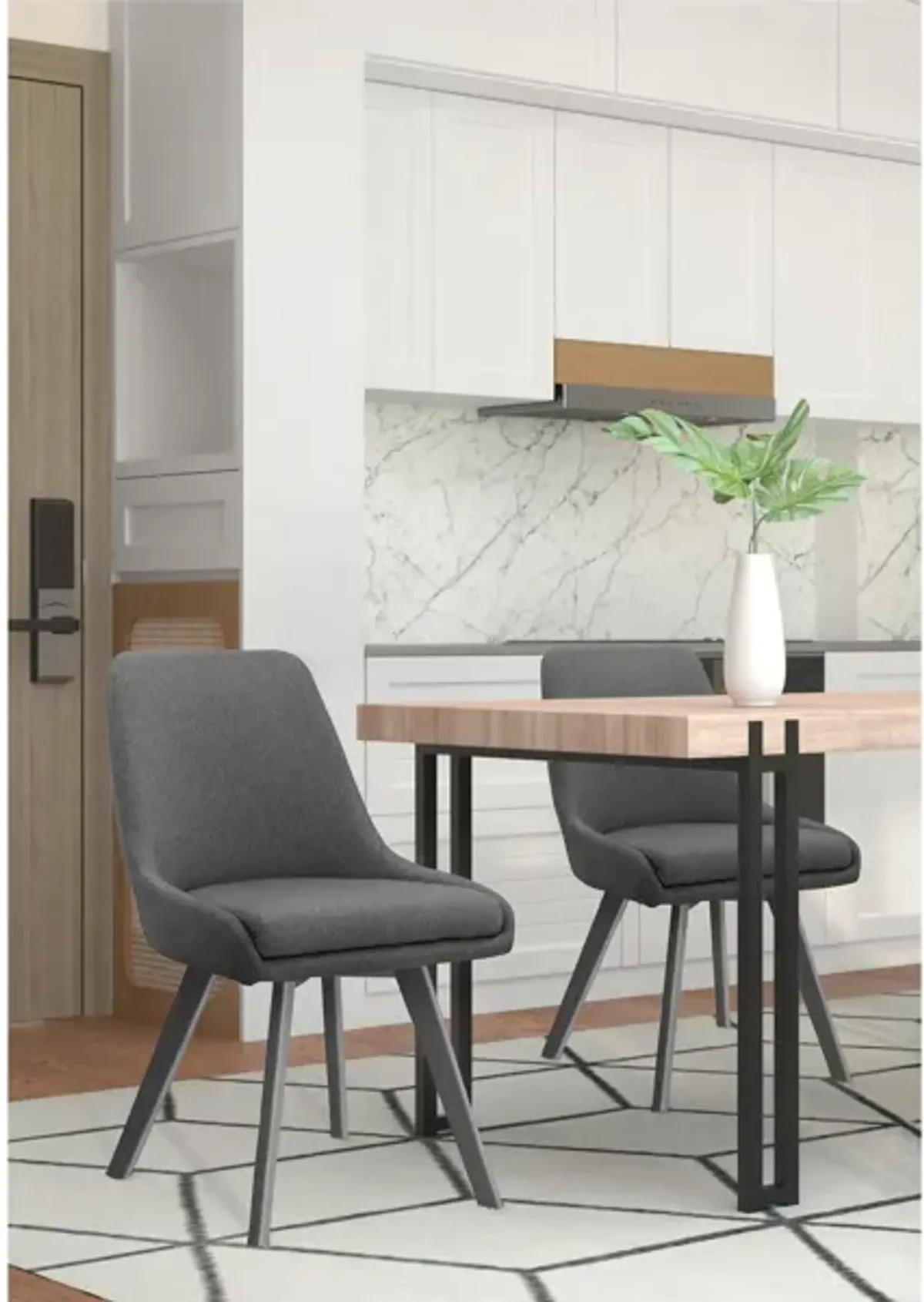 Kent 6-Seating Dining Table with Black Metal Legs