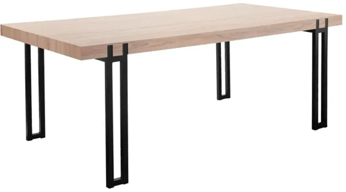 Kent 6-Seating Dining Table with Black Metal Legs