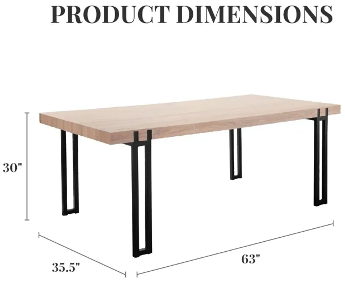 Kent 6-Seating Dining Table with Black Metal Legs