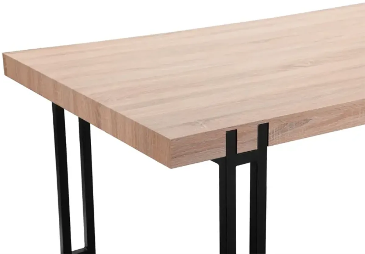 Kent 6-Seating Dining Table with Black Metal Legs