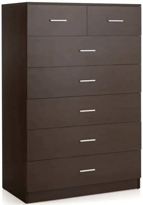 Wooden Chest of Drawers with Anti-toppling Device and Metal Handles