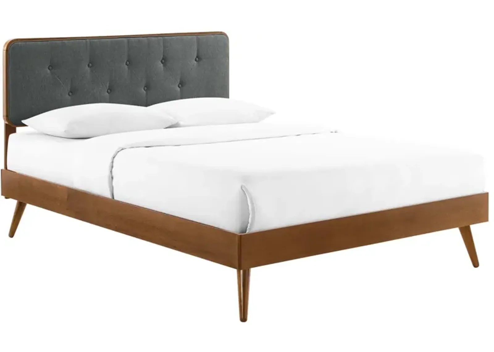 Modway - Bridgette Queen Wood Platform Bed with Splayed Legs