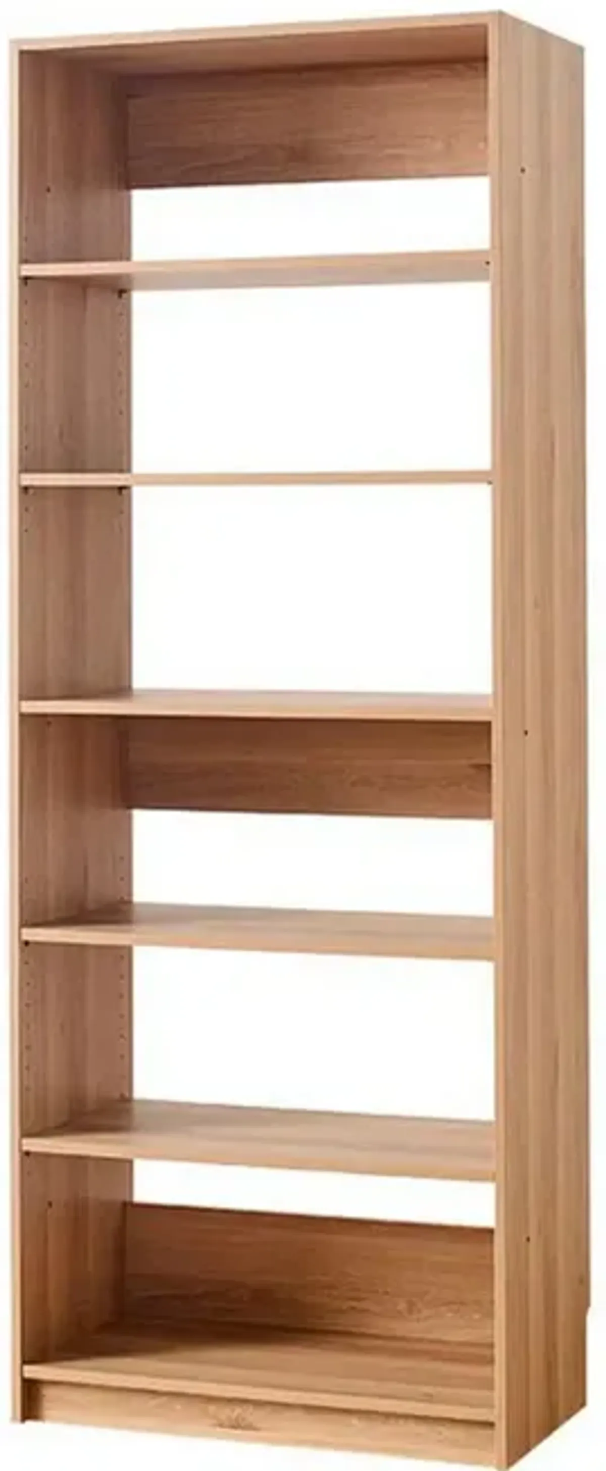 Dee Modular Closet System, 5 Tier Storage Shelves, Oak Brown Wood