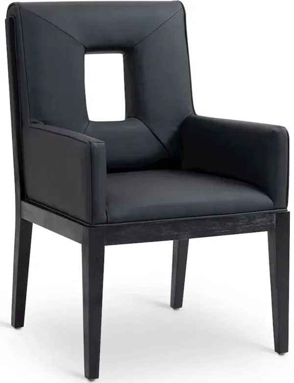 Meridian Furniture Gwendolyn Black Vegan Leather Dining Arm Chair