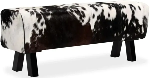 vidaXL Bench Genuine Goat Leather 47.2"x11.8"x17.7"