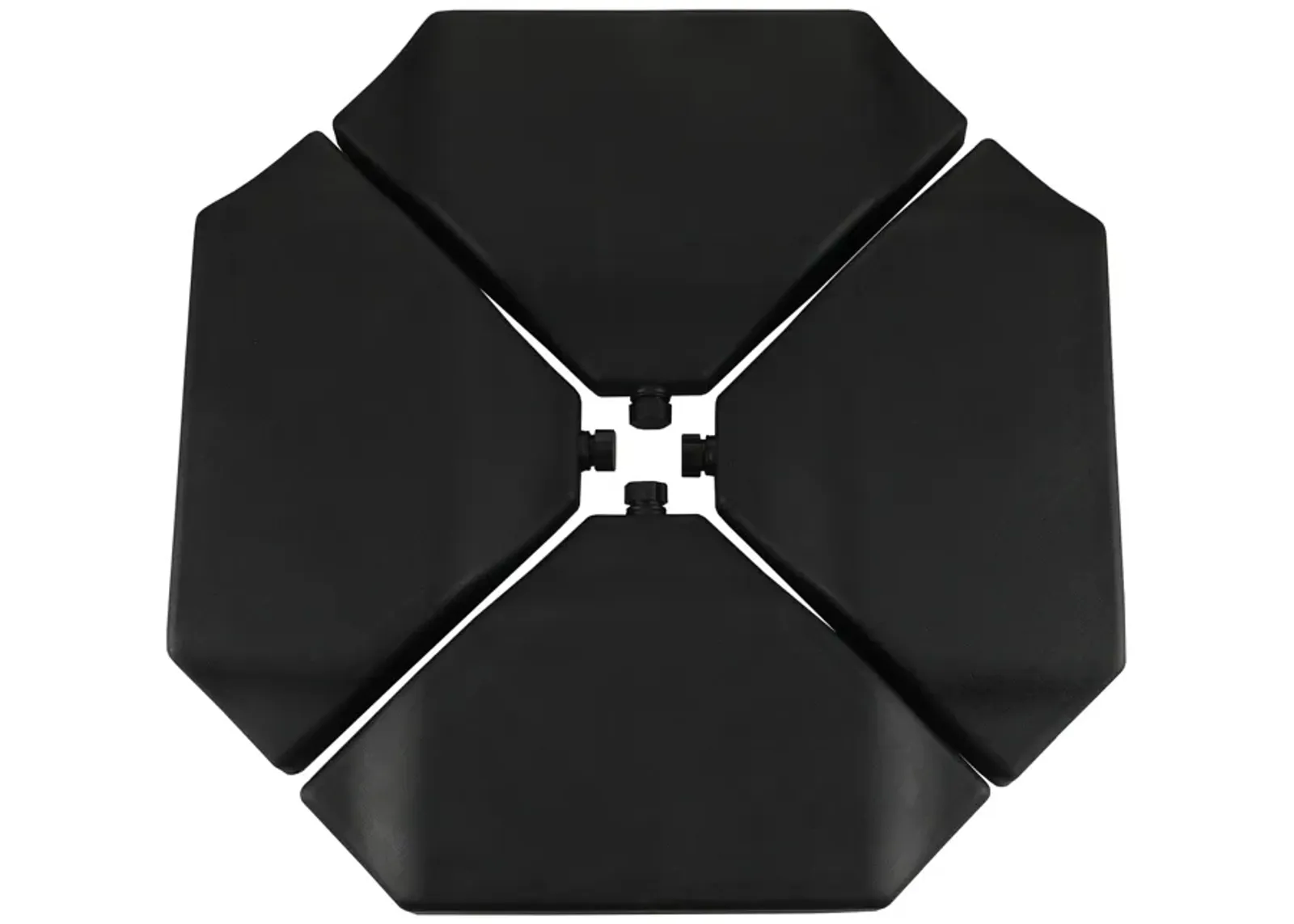 4 Pieces Patio Umbrella Base Plate Set,330lb Black