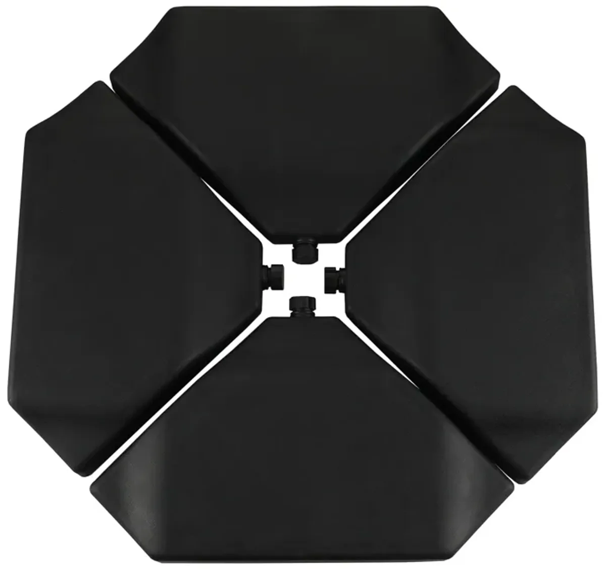 4 Pieces Patio Umbrella Base Plate Set,330lb Black