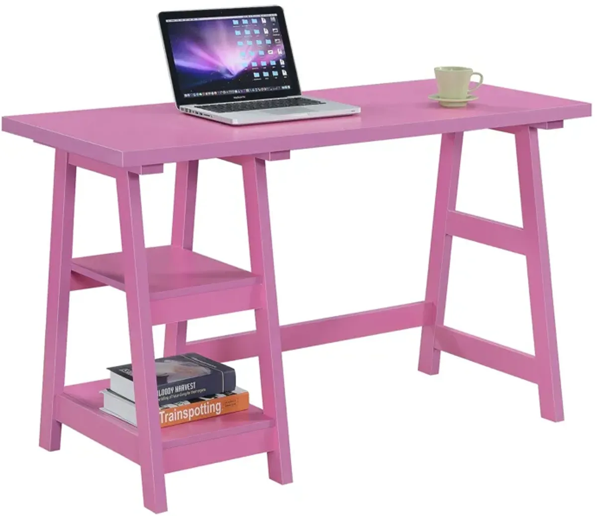 Designs2Go Trestle Desk with Shelves