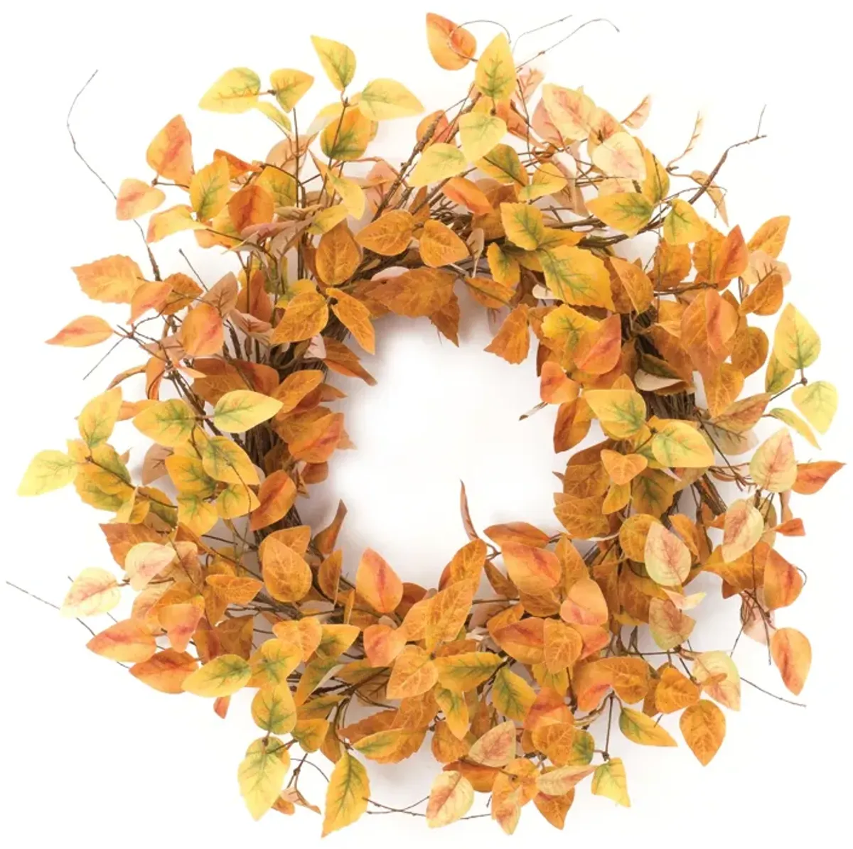 Fall Leaf Wreath Autumn Decorative Door or Wall Accent for Seasonal Home Decor