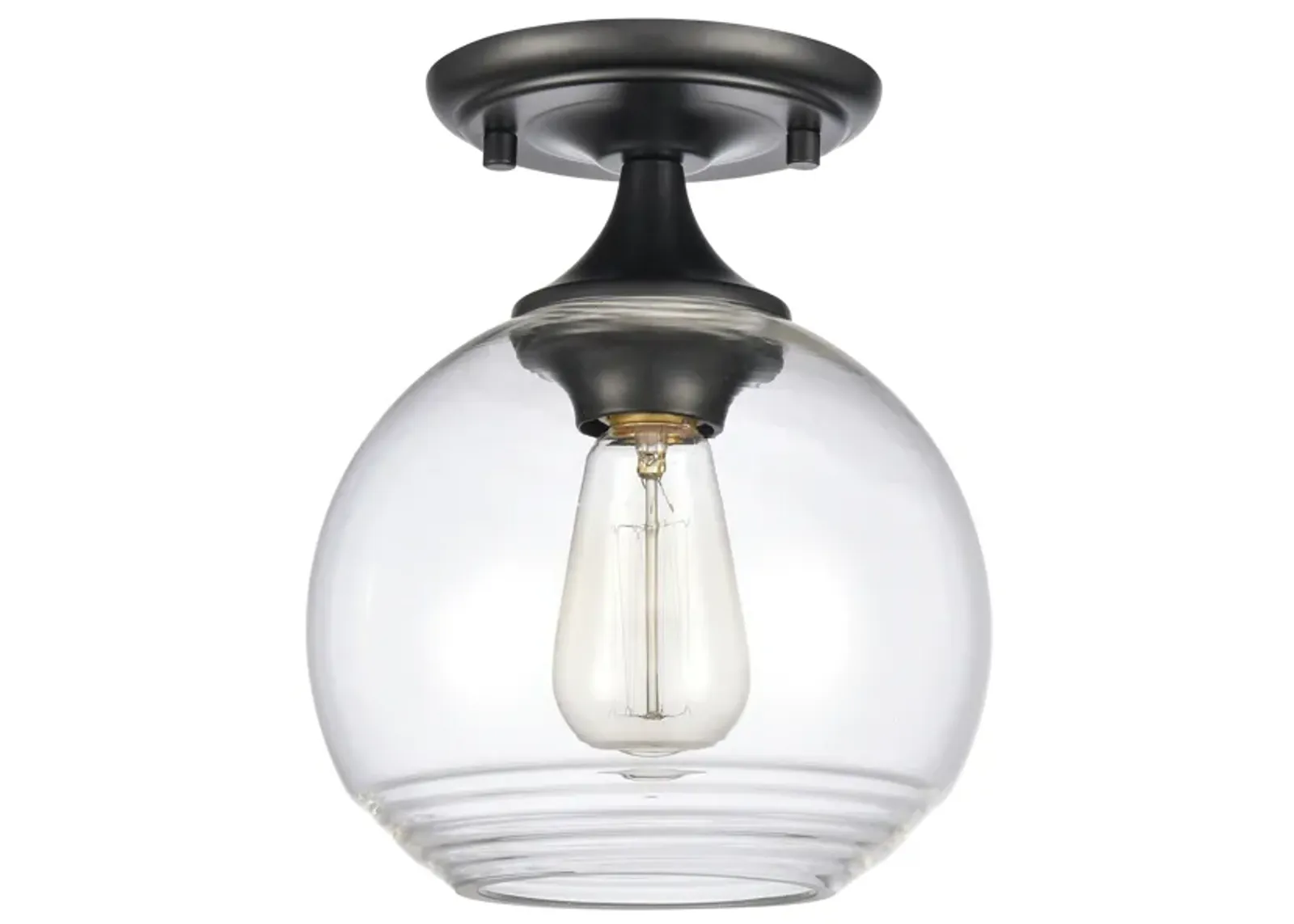 Angie Black Semi Flush Mount